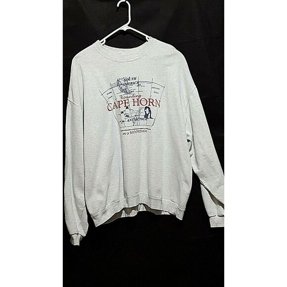 Cape Horn Crewneck Vintage Sweatshirt  XXL Mens Gray Rounding Cape Horn Map - Picture 3 of 6